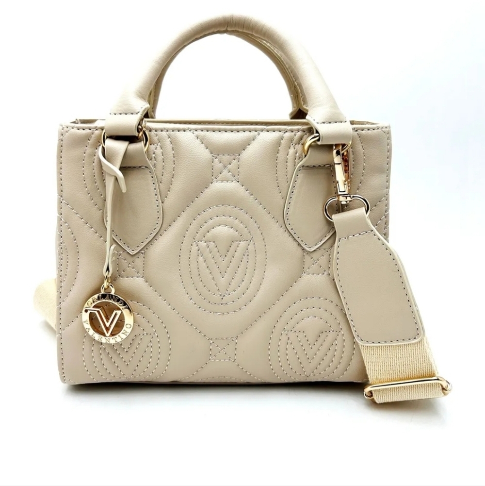 NWT Valentino Orlandi Bone Color Quilted Handbag